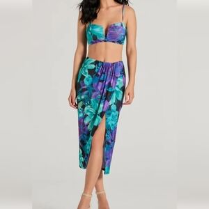 Tropical Midi Skirt Set
